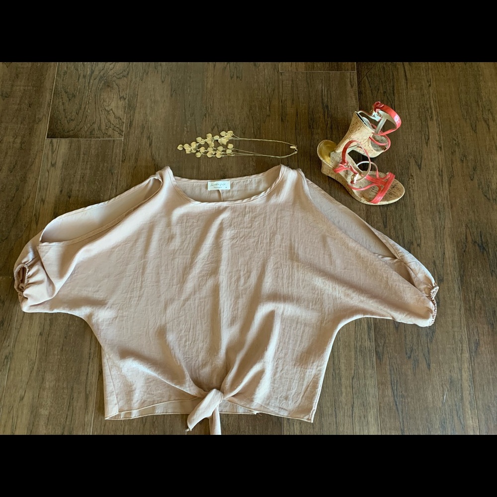 Nude silky blouse